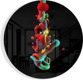 Insigne Glazen Schilderijen - Kleurrijk - Glasschilderij - Rond - Muurcirkel - Abstract - 60 cm - 4 mm