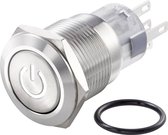 TRU COMPONENTS TC-LAS1-AGQ-11ZDT/W/12V/S Vandalismebestendige drukschakelaar 250 V/AC 3 A 1x uit/aan Continu Wit IP67 1