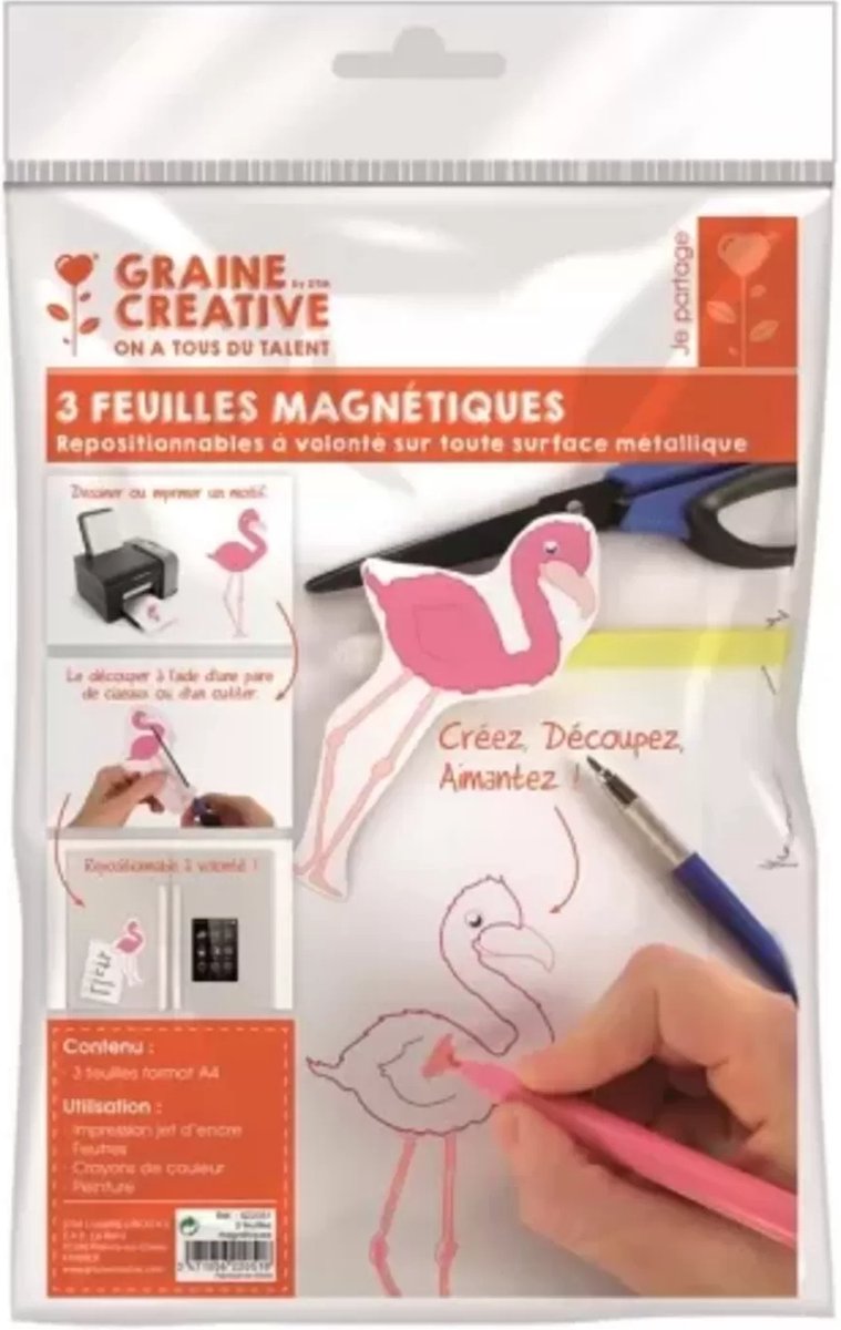 Graine Creative - Magneetpapier A4 - 3 stuks