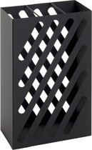 Paraplubak - Zwart metalen parapluhouder - Uitneembare lekbak - Kunstige paraplustandaard - 30 x 16 x 48 cm