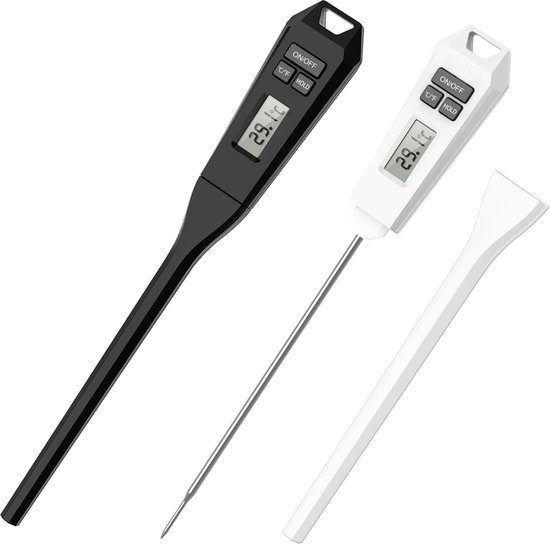 Foto: 2 stuks digitaal draadloos thermometer kookthermometer bbq thermometer keuken thermometer vleesthermometer instant lezen ipx6 waterdicht met lcd scherm voor keuken melk bbq grill oven excl batterijen