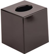 Zwarte vierkante tissue doos