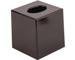 Zwarte vierkante tissue doos