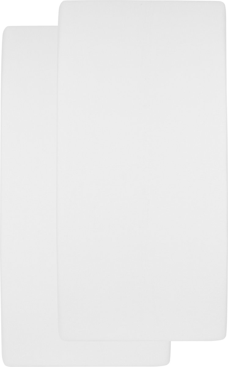 Meyco Baby Uni molton stretch hoeslaken ledikant - 2-pack - white - 60x120cm – foto 2