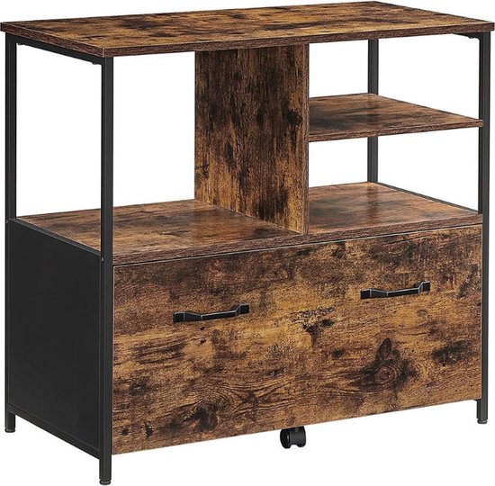 Dressoir 70x30x80 cm bewerkt hout zwart kopen