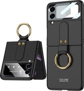 Samsung Galaxy Z Flip 3 5G - Ring Sleutelhanger hoesje - Zwart