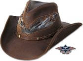 Western lederen hoed Stars&Stripes OUTBACK XL