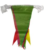 3BMT Vlaggenlijn stof XL - 5 meter - 15 vlaggetjes - bonte kleuren