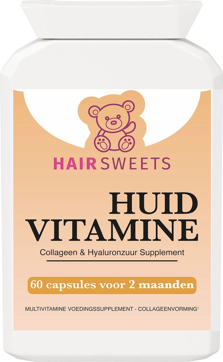 ik ben ziek Voorverkoop verwijderen HairSweets Huidvitamine Collageen, Hyaluronzuur, Biotine en Vitamine C  Supplement - 60... | bol.com