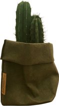de Zaktus - san pedro- cactus - paper bag olijf groen - Maat L