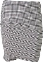 Dames geruite rok zwart/wit/grijs/beige | Maat M/L
