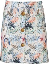 Meisjes rok  floraprint - blauw/wit | Maat 116/6Y