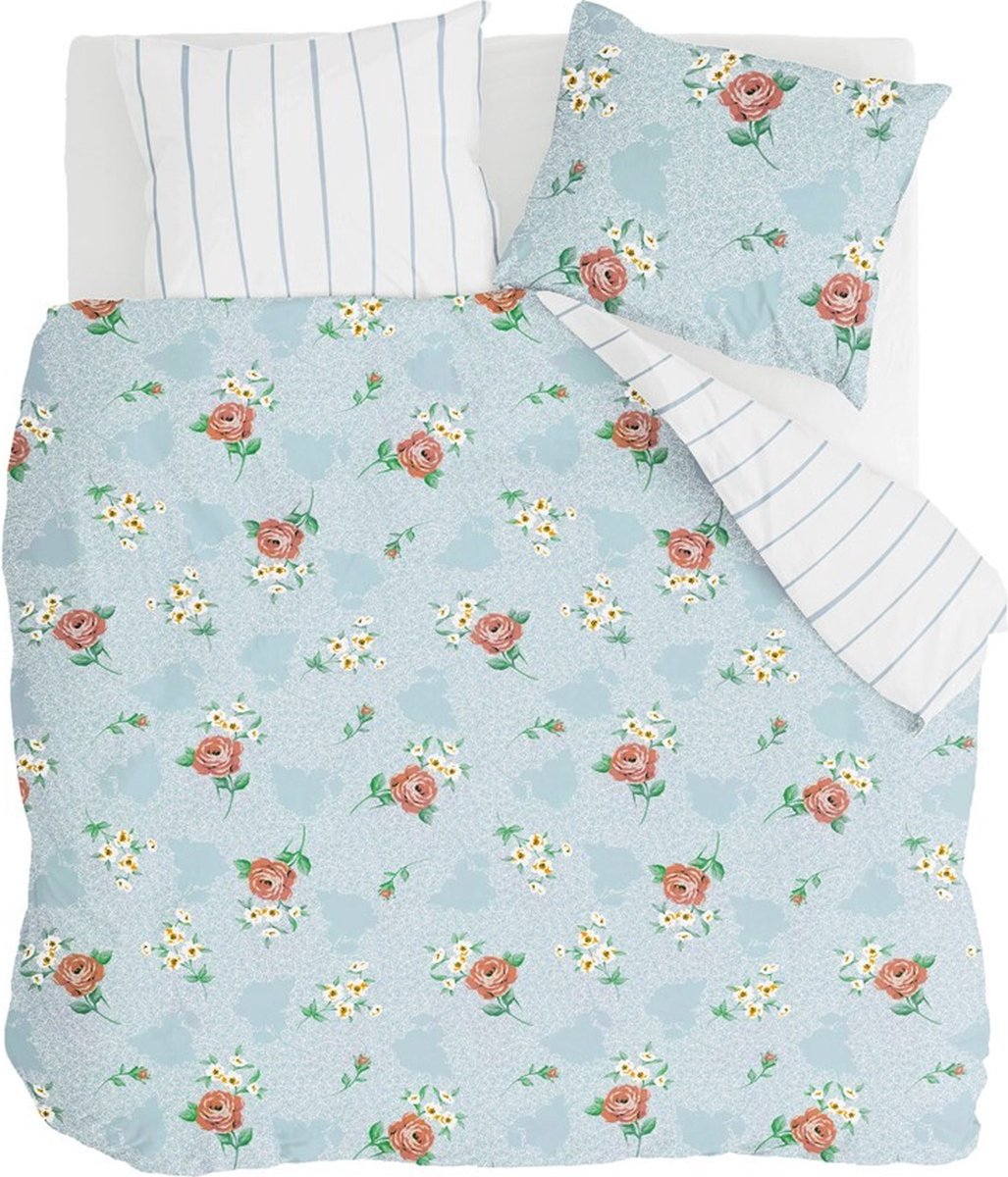 Walra Dekbedovertrek Red Roses - 200x220 - 100% Katoen (BCI) - Blauw