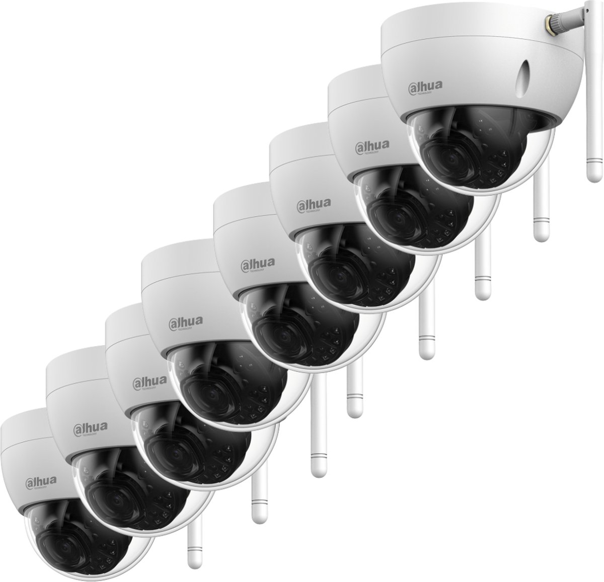 Dahua Full HD WiFi Dome Camera met nachtzicht - Geschikt voor binnen & buiten - Set van 8 stuks