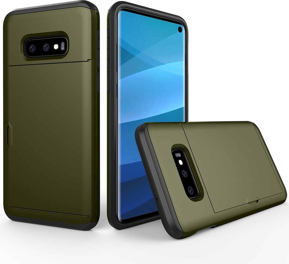 Mobigear Hoesje geschikt voor Samsung Galaxy S10e Telefoonhoesje met Kaarthouder Hardcase | Mobigear Card Backcover Shockproof met Pasjeshouder | Kaarthouder voor 2 Pasjes | Hoesje voor Pinpas / OV Kaart / Rijbewijs | Schokbestendig Galaxy S10e