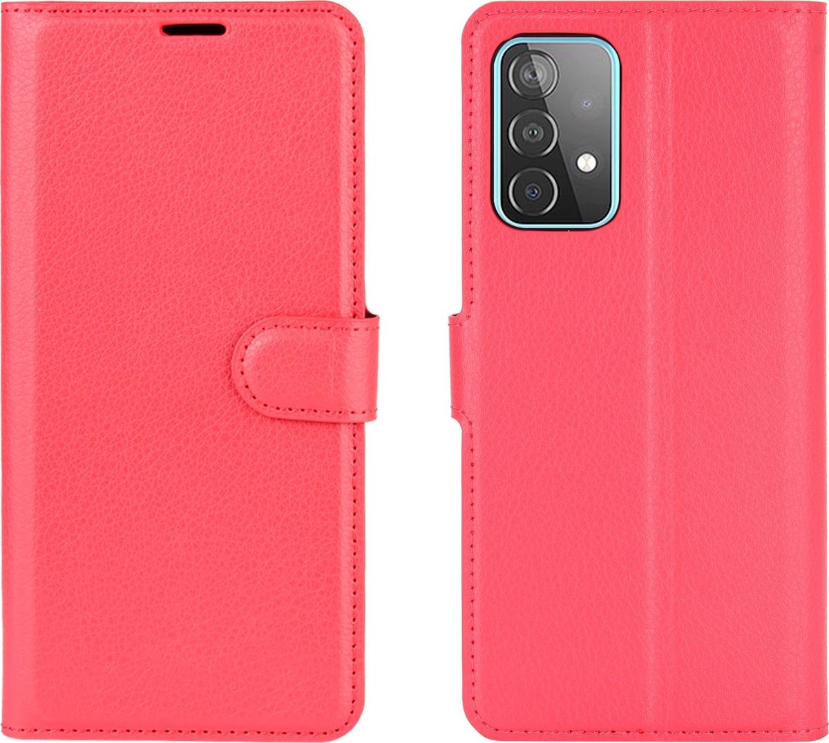 Mobigear Telefoonhoesje geschikt voor Samsung Galaxy A52 Hoesje | Mobigear Classic Bookcase Portemonnee | Pasjeshouder voor 3 Pasjes | Telefoonhoesje voor Pinpas / OV Kaart / Rijbewijs - Rood