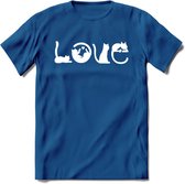 Cat Love - Katten T-Shirt Kleding Cadeau | Dames - Heren - Unisex | Kat / Dieren shirt | Grappig Verjaardag kado | Tshirt Met Print | - Donker Blauw - L