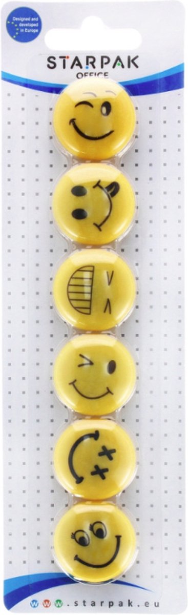 Premium Smiley magneten | Memo magneten | Emoticons | Koelkast magneet | 6 stuks