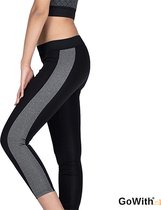 Dames Legging | hoog sluitend |elastische band |sport legging | yoga legging | fitness legging | kleur: grijs en zwart | Maat: S