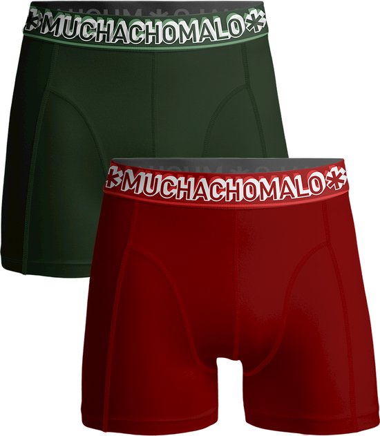 Muchachomalo boxershorts - heren boxers normale lengte (2-pack) - Solid - Maat: L