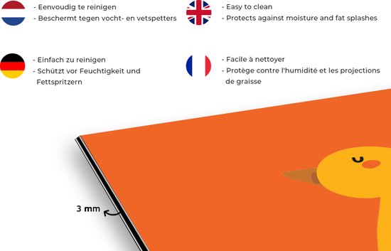 Spatscherm keuken 120x80 cm - Kookplaat achterwand Zomer - Oranje - Zwemband - Muurbeschermer - Spatwand fornuis - Hoogwaardig aluminium