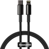 Câble Baseus USB-C vers Lightning - 2 mètres - Convient pour iPhone/iPad/Airpods - Prend en charge la charge rapide depuis iPhone 8/X/XR/ XS/11/12/13 - 2m (noir) CATWJ-A01