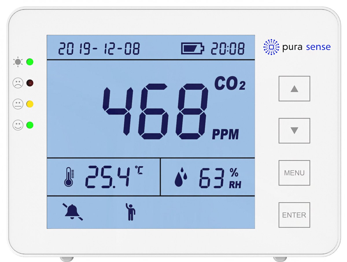 Vooravond pols baai Pura Sense-PS3000-CO2 Meter-Luchtkwaliteitsmeter voor... | bol.com
