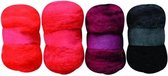 Gekaarde Wol Set 4x20 gr Roodtinten
