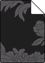 Proefstaal Origin Wallcoverings behang bloemen zwart - 345927 - 26,5 x 21 cm