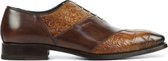 Harris Veterschoenen Heren / Schoenen - Leer - Crocoprint - Adam - Cognac - Maat 39.5