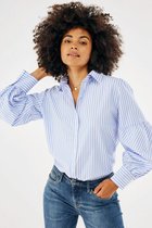 Mexx Puff Sleeve Blouse - Blauw/White Striped - Dames - Tops - Maat XL