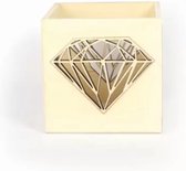 GC Houten Theelichthouder Diamant 10x10x10 cm