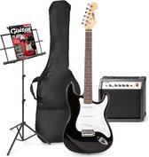 Elektrische gitaar met gitaar versterker - MAX Gigkit - Perfect voor beginners - incl. muziekstandaard, gitaar stemapparaat, gitaartas en plectrum - Zwart