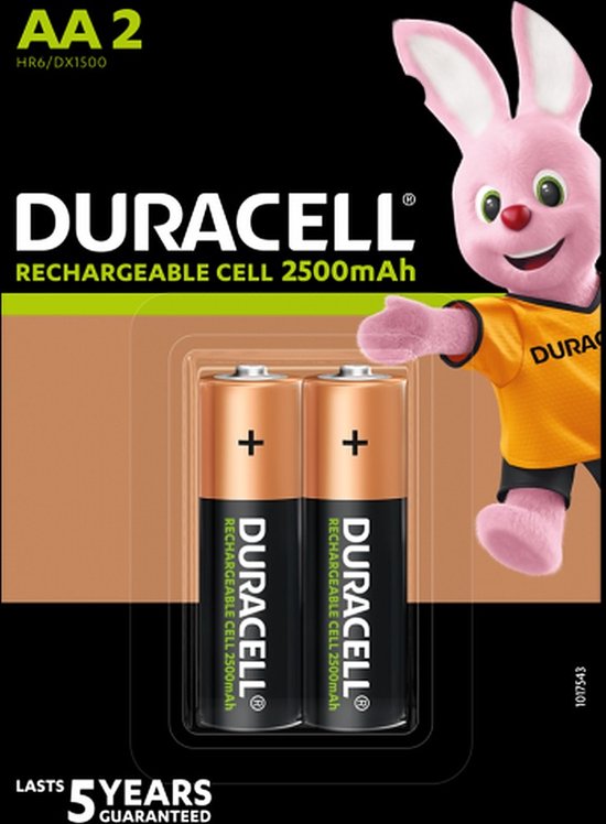 8 pièces (4 blisters a 2 pcs) piles rechargeables Duracell AA - 2500 mAh |  bol.com
