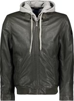 DNR Jas Leather Jacket 52288 Khaki 652 Mannen Maat - 54