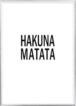 Poster Met Metaal Zilveren Lijst - Hakuna Matata Poster