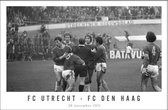 Walljar - FC Utrecht - FC Den Haag '71 III - Zwart wit poster met lijst