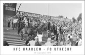 Walljar - HFC Haarlem - FC Utrecht '76 - Zwart wit poster met lijst