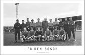 Walljar - Elftal FC Den Bosch '71 - Zwart wit poster met lijst