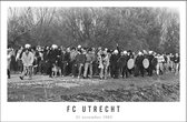 Walljar - FC Utrecht supporters '82 - Zwart wit poster met lijst