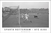 Walljar - Poster Ajax met lijst - Voetbalteam - Amsterdam - Eredivisie - Zwart wit - Sparta Rotterdam - AFC Ajax '56 - 70 x 100 cm - Zwart wit poster met lijst