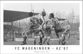 Walljar - FC Wageningen - AZ'67 '80 - Zwart wit poster met lijst