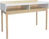 Luxiqo® Modern Bureau met Opbergruimte – Laptop Bureau – Computer Bureau – Houten Bureau – Wit, Hout – 110 x 50 x 83,5 cm