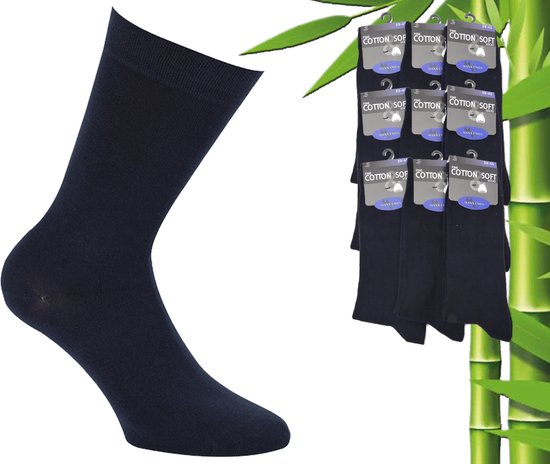 9 Paires Chaussettes Boru Bamboo - Lycra - Blauw - Taille 39-45