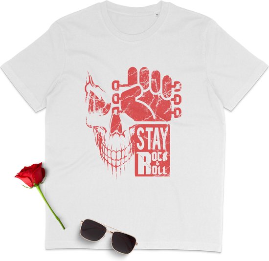 Unisex T Shirt Heren Dames - Blijf Rock en Roll Muziek - - XXL | bol.com