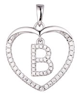 N3 Collecties 925 Hartje zilver Ketting met Hanger -Letter B