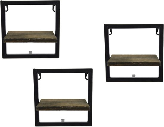 Set van 3 kleine - houten wandrek voor aan de muur - wandplank... | bol.com