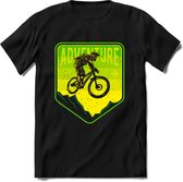 Adventure | TSK Studio Mountainbike kleding Sport T-Shirt | Limegroen | Heren / Dames | Perfect MTB Verjaardag Cadeau Shirt Maat XL