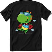 Dino Kinder T-Shirt Jongens / Meisjes  -  Leuk Dinosaurus Cadeau Shirt - grappige Spreuken, Zinnen en Teksten. Maat 158/164