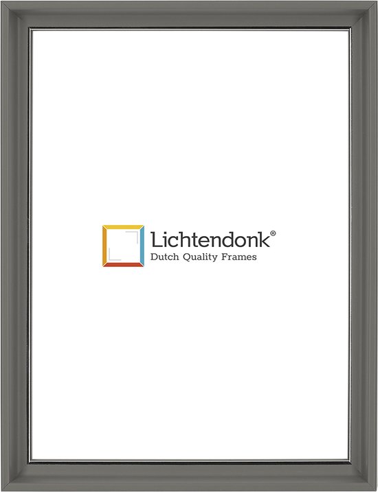 Cadre Photo Design - Grijs avec Silver Line - Format photo 30x45 - Verre antireflet - Art.nr. 1075000530451
